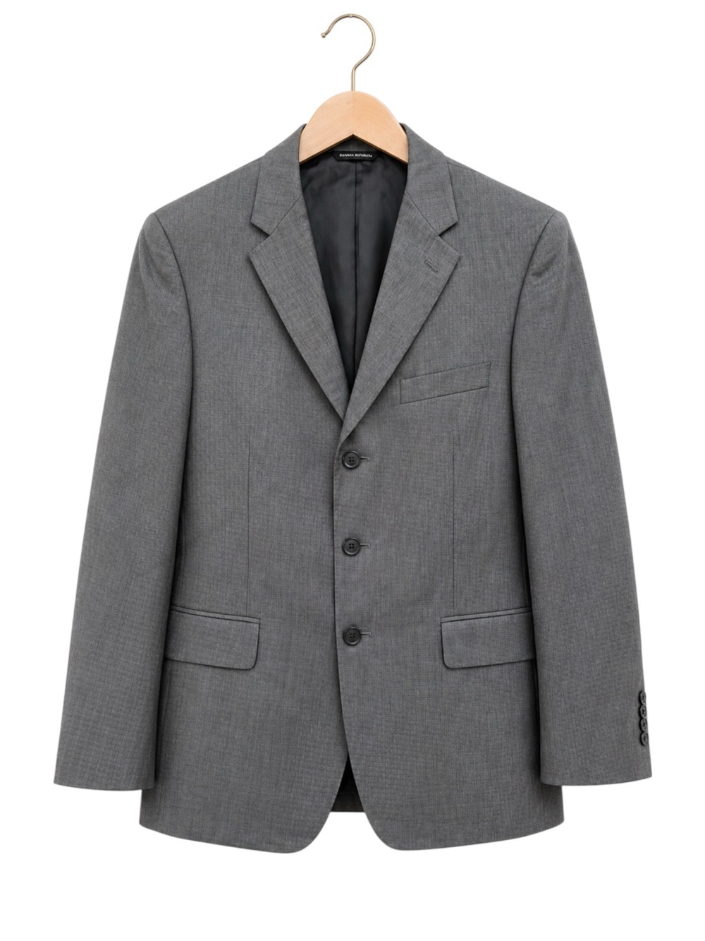 Baumans Wool Blazer Gray Tailored Suit Jacket 46L Classic Mens